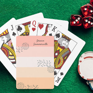 Jeu De Cartes Joli Pastel Couleur Blocage Bande et Doodle