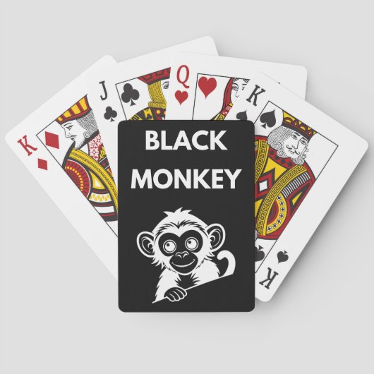 Jeu De Cartes Joli Petit Singe Noir (dos)