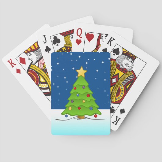 Jeu De Cartes Joli sapin de Noël en neige (dos)