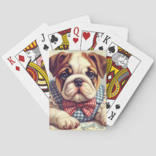 Jeu De Cartes Joli Vintage anglais Bulldog Art