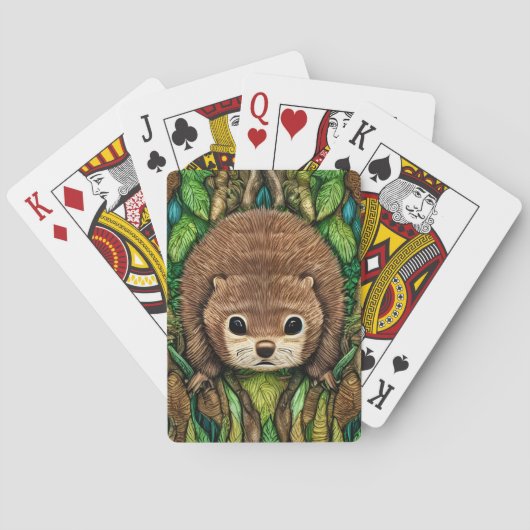 Jeu De Cartes Jolie adorable petit bébé castor (dos)