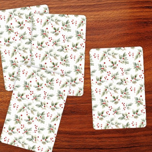Jeu De Cartes Jolie aquarelle Holly et Berries