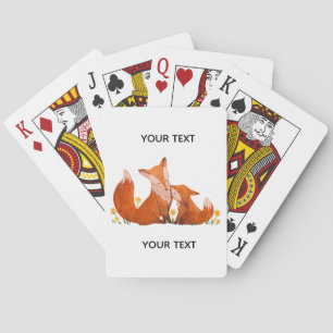 Jeu De Cartes Jolie famille de renards aquarelle personnalisée