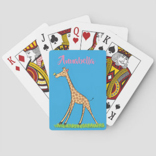 Jeu De Cartes Jolie girafe avec dessin animé de papillon