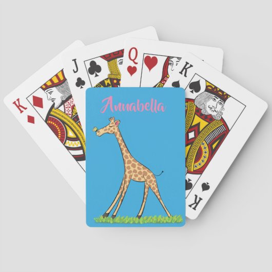 Jeu De Cartes Jolie girafe avec dessin animé de papillon (dos)