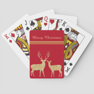 Jeu De Cartes Jolie Gold & Red Deer Joyeux Noël