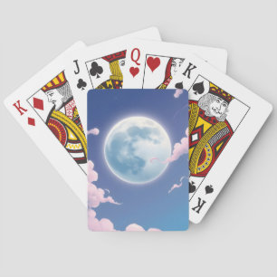 Jeu De Cartes Jolie illustration fantaisiste de la lune dans le