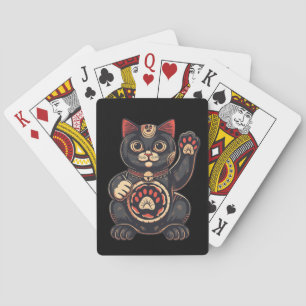 Jeu De Cartes jolie Maneki Neko imprimé chat japonais