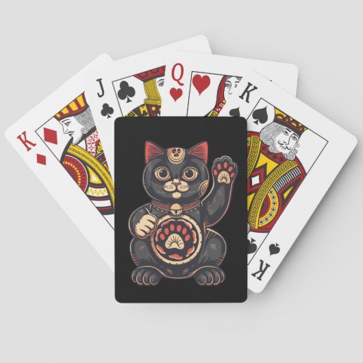 Jeu De Cartes jolie Maneki Neko imprimé chat japonais (dos)