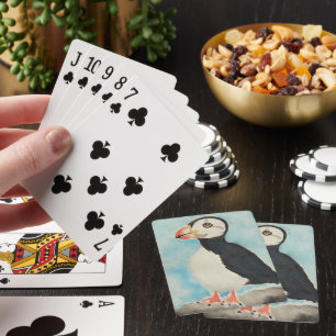 Jeu De Cartes Jolie peinture aquarelle de macareux d'Alaska Art