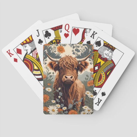 Jeu De Cartes Jolie vache Vintage Highland (dos)
