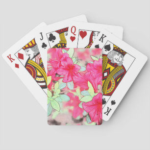Jeu De Cartes jolies fleurs d'azalée rose. Plante de jardin fleu