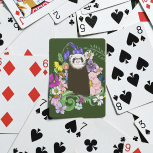 Jeu De Cartes Jolies fleurs sauvages de furet sableux en bois ve