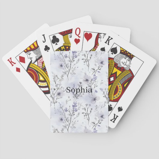 Jeu De Cartes Jolies Fleurs Violettes (dos)