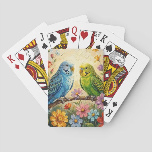 Jeu De Cartes Jolis perroquets bleus et verts (dos)