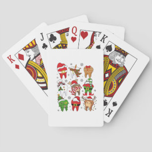 Jeu De Cartes Jolis personnages de dent de Noël dentaire de Noël