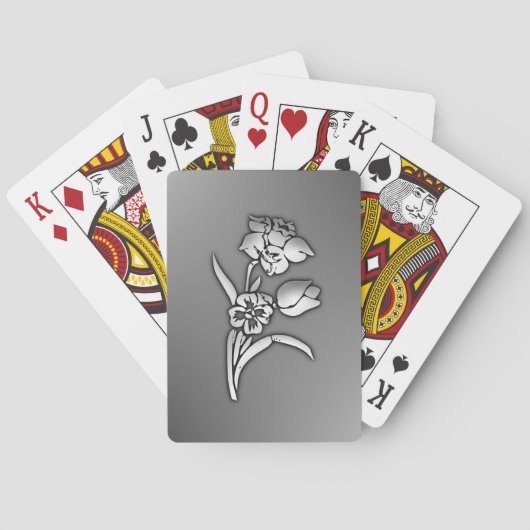 Jeu De Cartes Jonquille noir et blanc (dos)