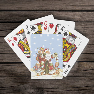 Jeu De Cartes Jote Père Noël Folk Art Kids Christmas Snowflakes