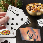 Jeu De Cartes Joue contre le coucher du soleil  (In Situ)