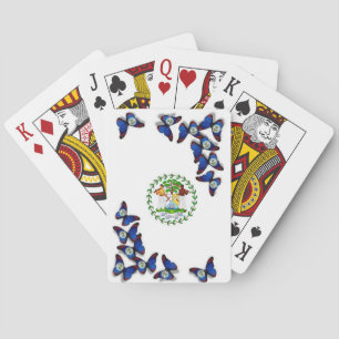 Jeu De Cartes Jouer aux cartes avec Belize Flag sur Papillon.
