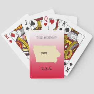 Jeu De Cartes Jouer aux cartes - Iowa Carte avec la ville
