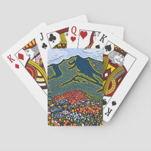 Jeu De Cartes Jouer aux cartes Mt Tamalpais Peinture Fleur sauva