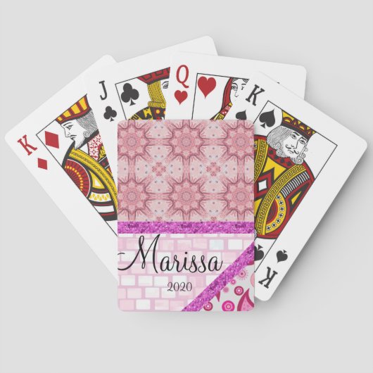 Jeu De Cartes Jouer Carnet en brique rose (dos)