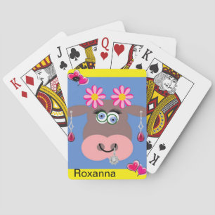 Jeu De Cartes Jouer Carte Deck Vache Coeurs rose Jaune