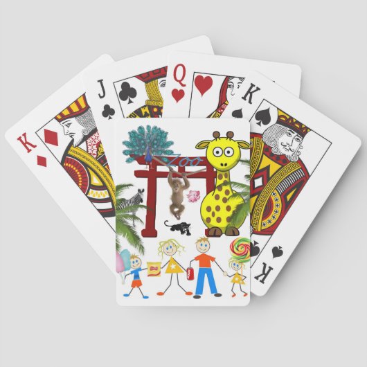 Jeu De Cartes Jouer Carte Deck Zoo Animaux de famille (dos)