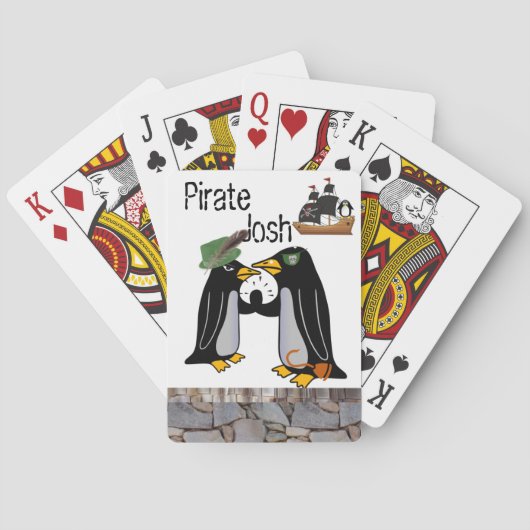 Jeu De Cartes Jouer Carton Deck Penguin Pirate Ship Stones (dos)