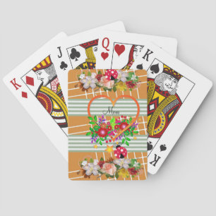 Jeu De Cartes Jouer Carton Planche Florale Ladybug