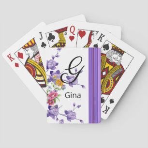Jeu De Cartes Jouer Carton Planche Florale Violet