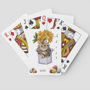 Jeu De Cartes Jouer Deck Carte Adopter Kitten Fleur de fils