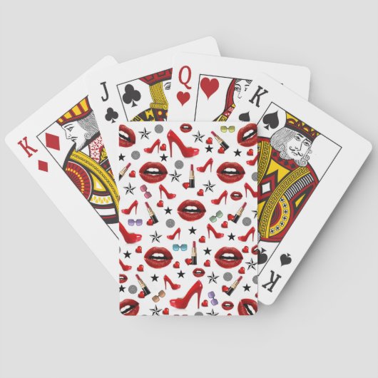 Jeu De Cartes Jouer Deck Red Lipstick talons (dos)