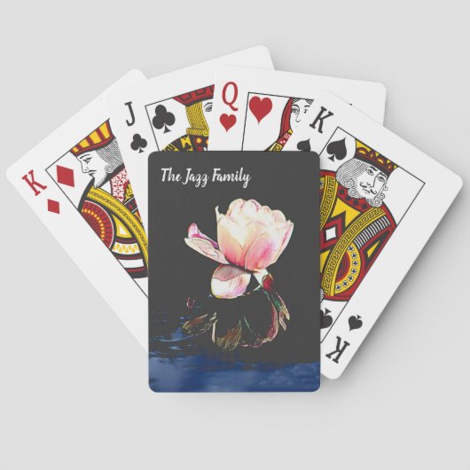 Jeu De Cartes Jouer des cartes avec Nénuphar en verre tendu (dos)