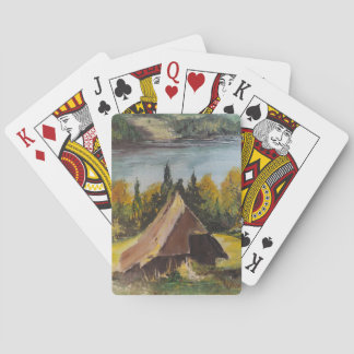 Jeu De Cartes Jouer Des Cartes Et Hayes Peindre Chalet Sur Le Ma