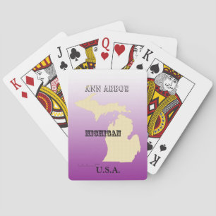 Jeu De Cartes Jouer des cartes - Michigan State Map avec la vill