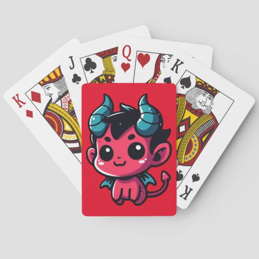 Jeu De Cartes Jouer Red Devil - Dessin, Caractère, Rouge, Kawai (dos)