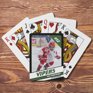 Jeu De Cartes Joueur de hockey garde l'éponge sur le vert vibran