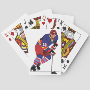 Jeu De Cartes Joueur de hockey sur glace en action Équipe rouge 