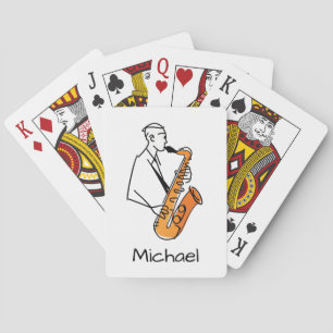 Jeu De Cartes Joueur de saxophone au nom personnalisé – Amateur