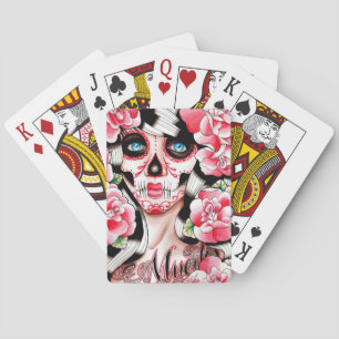 Jeu De Cartes Jour de fièvre de la fille morte de crâne de sucre