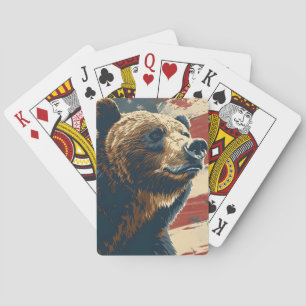 Jeu De Cartes Jour de l'indépendance du Grizzly 4 juillet