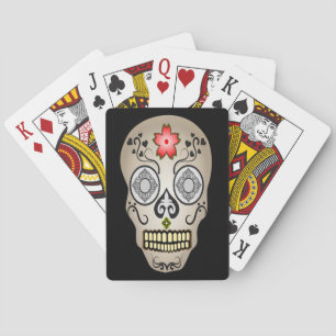 Jeu De Cartes Jour du crâne de sucre des cartes d'Halloween mort