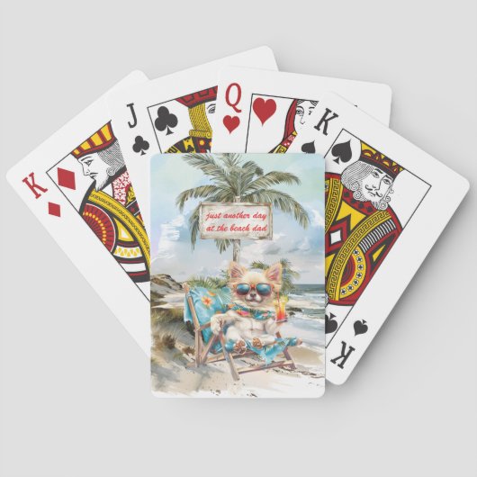 Jeu De Cartes Journée du chien à la Fête des pères de plage (dos)