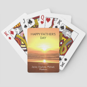 Jeu De Cartes Joyeuse Fête des Pères Coucher de soleil Noms des
