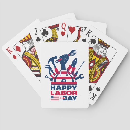Jeu De Cartes Joyeuse Fête du Travail, Fête des États-Unis (dos)
