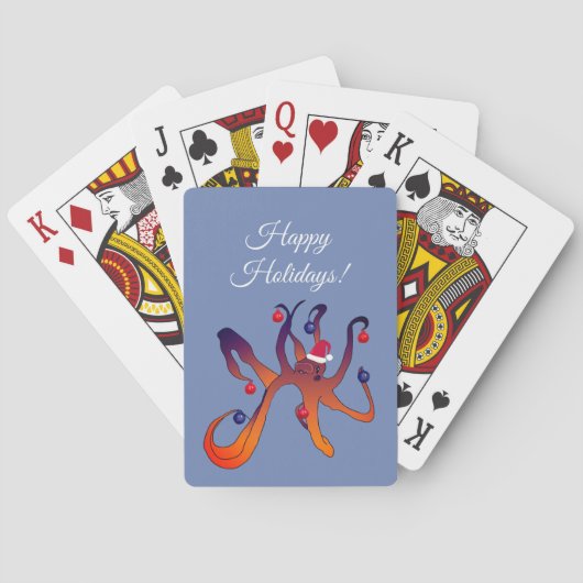 Jeu De Cartes Joyeuses Fêtes Octopus Cartes d'Art (dos)