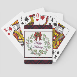 Jeu De Cartes Joyeuses Vacances Rouge Plaid