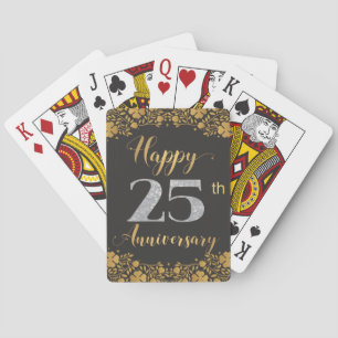 Jeu De Cartes Joyeux 25e anniversaire Mariage d'argent 25 ans